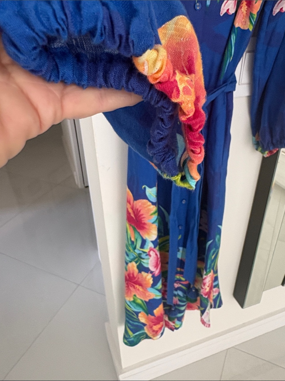 Tommy Bahama Royal Blue Tropical Floral Midi Dress - Picture 4 of 11